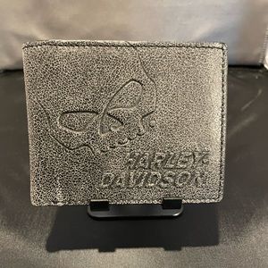 Harley Davidson, men’s bifold, black and gray wallet